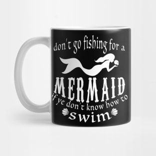 Fishing for a Mermaid Skull Mug